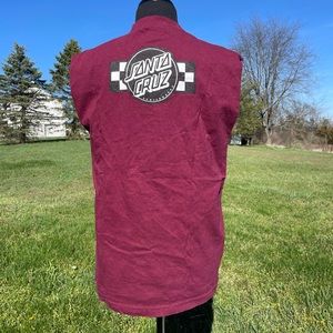 Santa Cruz maroon cut off t-shirt